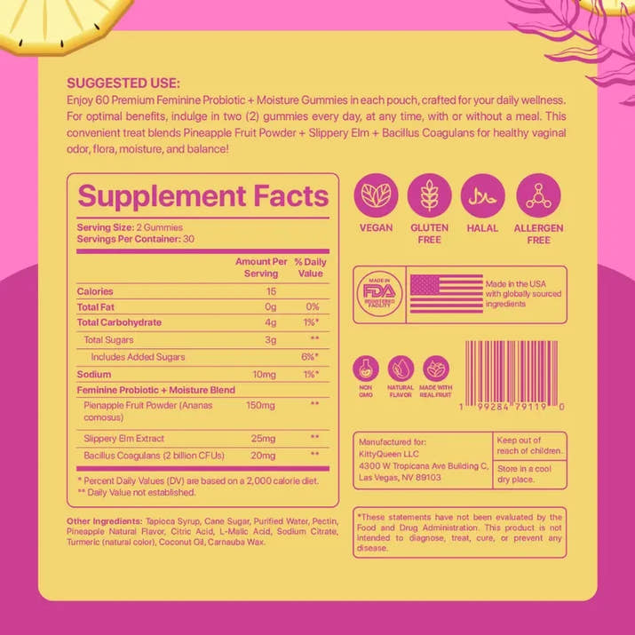 Slippery Kitty Feminine Probiotic + Moisture Gummies™